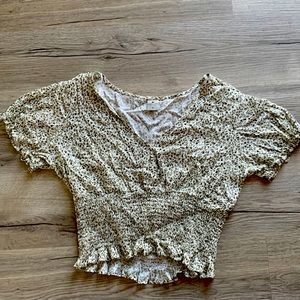 Paper crane Green Leaf Crop Top